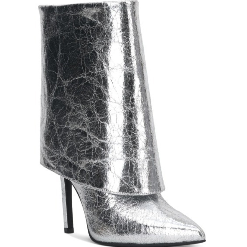I.N.C. International Concepts Women 7M Boot Sabeel Cuff Stiletto Booties Crinkle